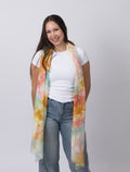 Mira Cashmere Scarf — Apricot Aqua