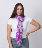Fuchsia Floral Cashmere Scarf