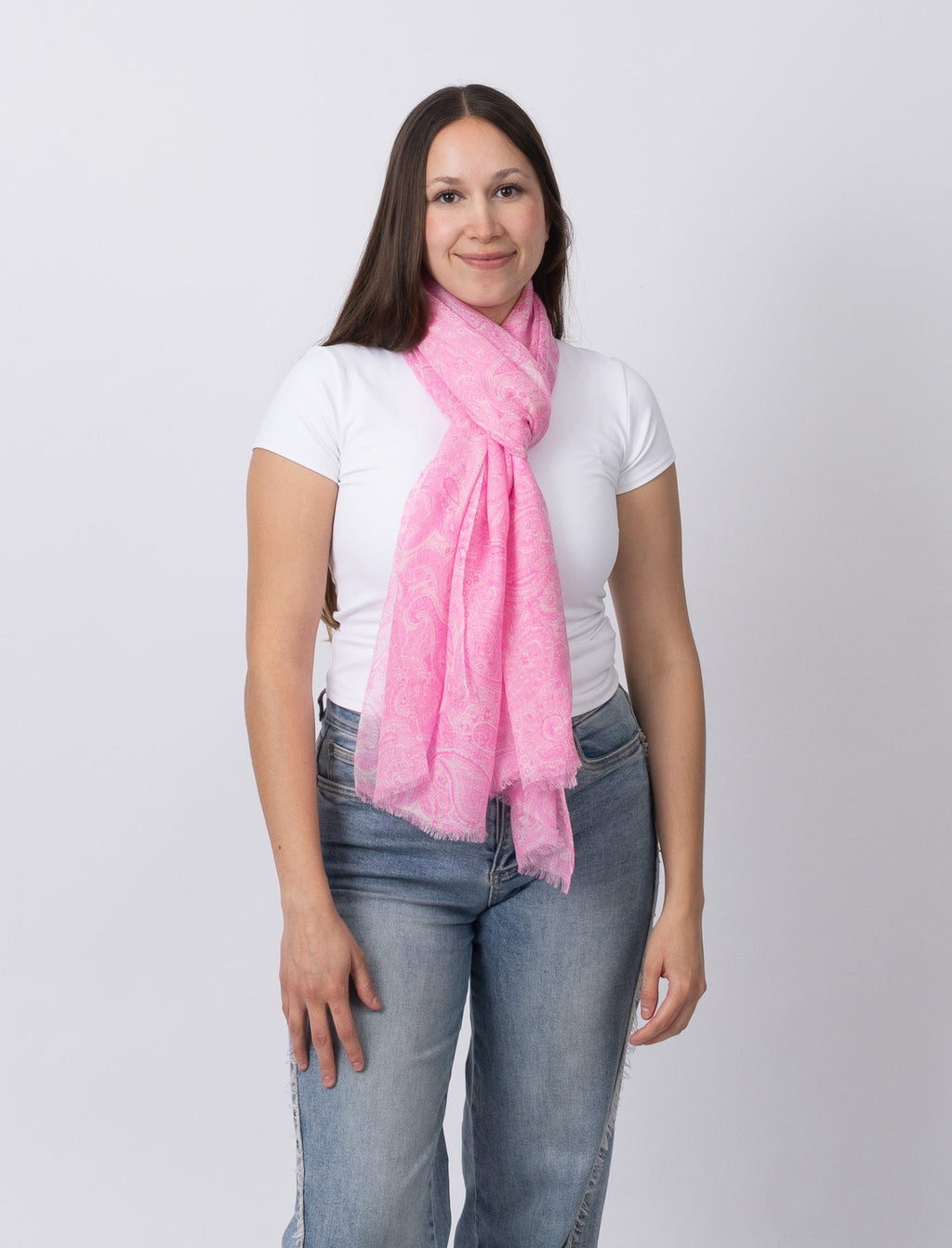 Paisley Pink Cashmere Scarf