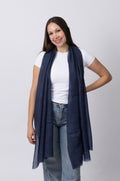 Navy Plain Cashmere