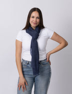 Navy Plain Cashmere