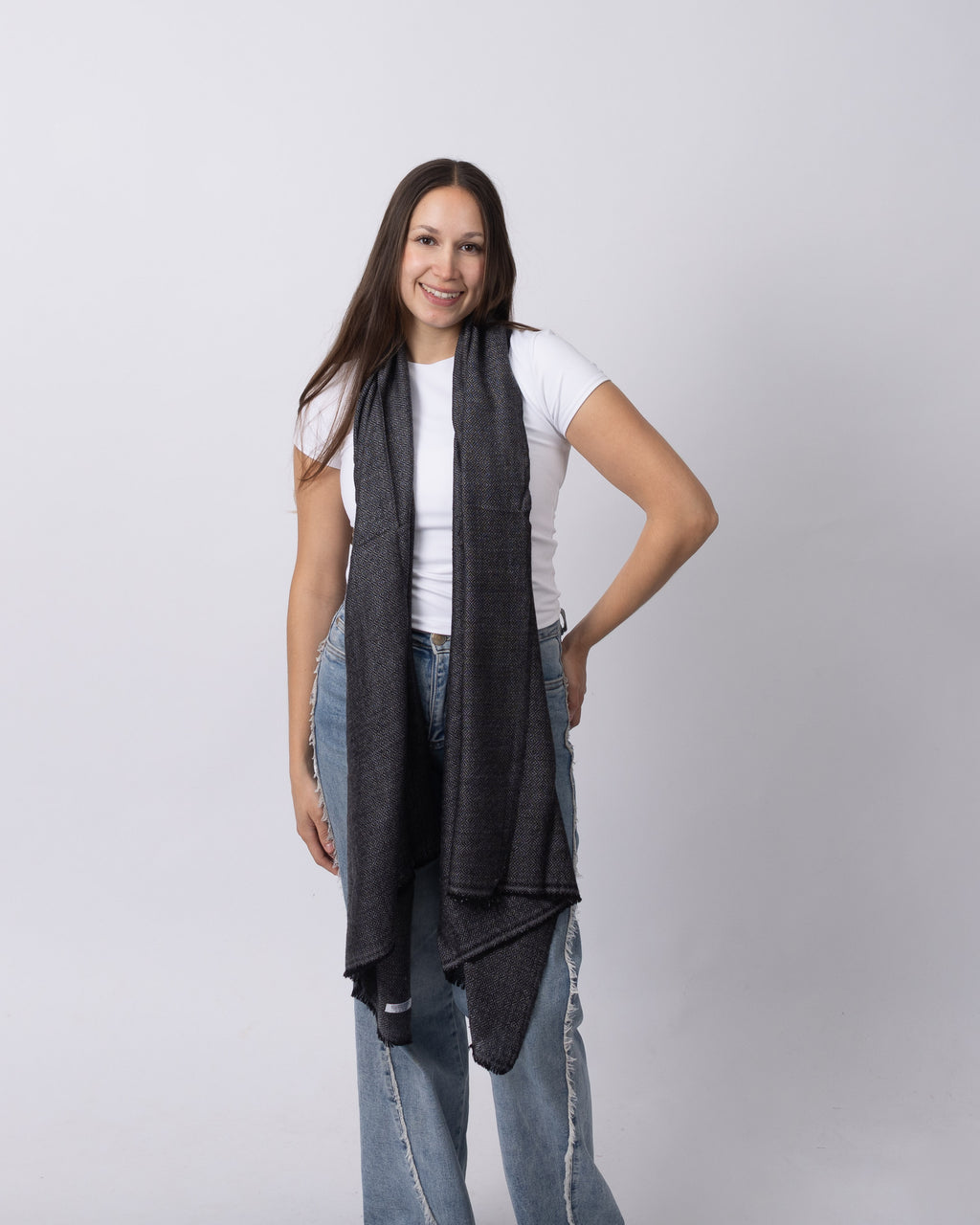 Dark Grey Diamond Cashmere