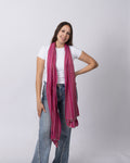 Raspberry Stripe Cashmere Scarf