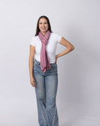 Rose Pink Stripe Cashmere Scarf