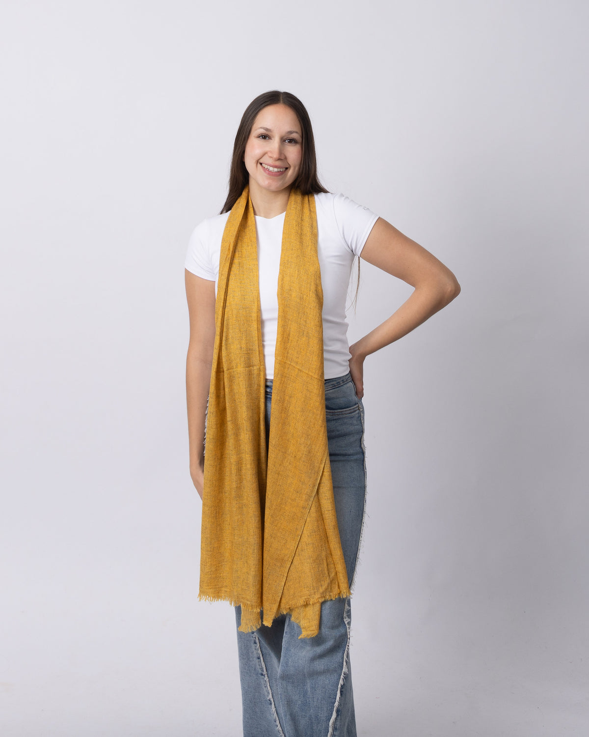 Golden Ochre Cashmere Scarf