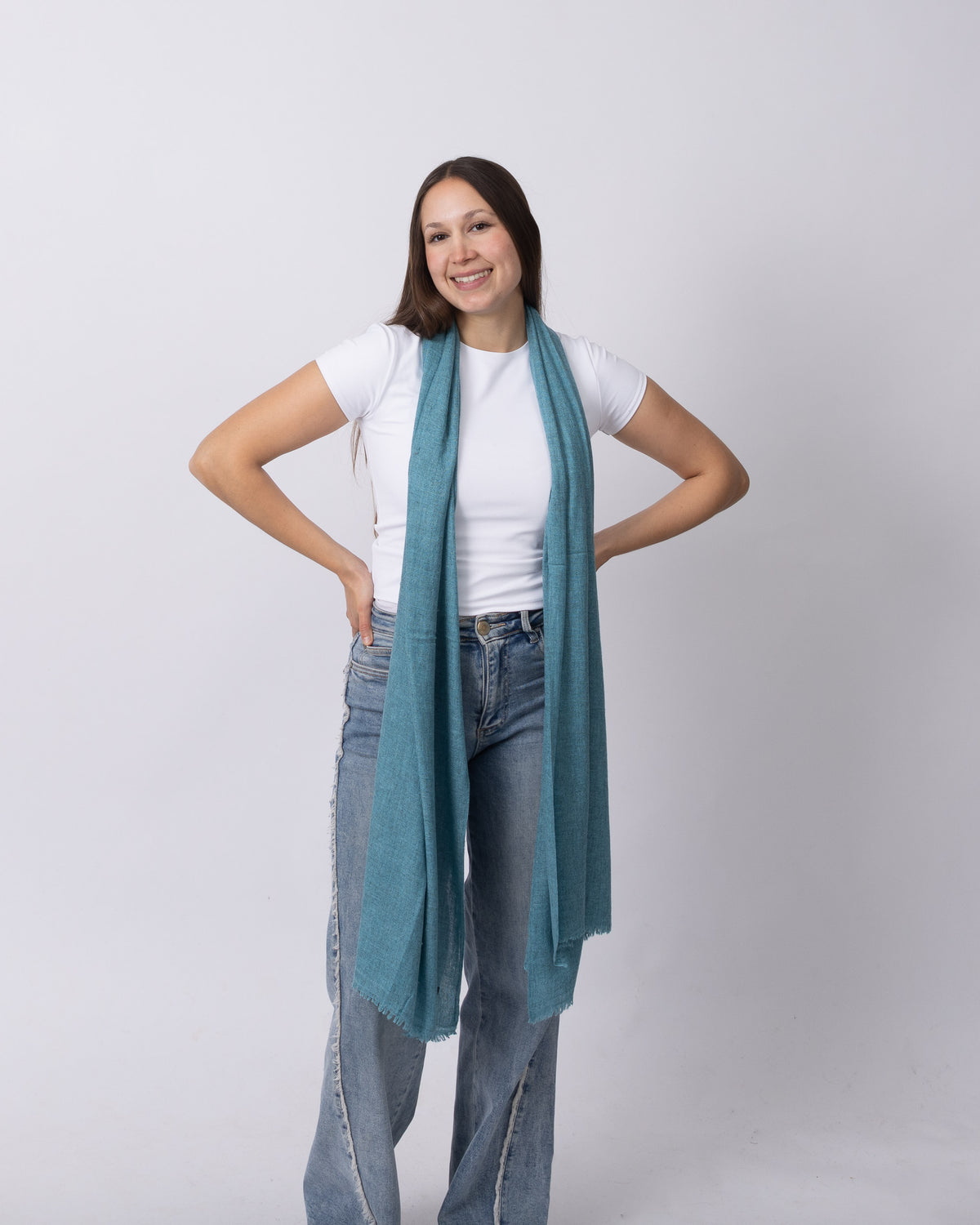Dusty Teal Cashmere Scarf