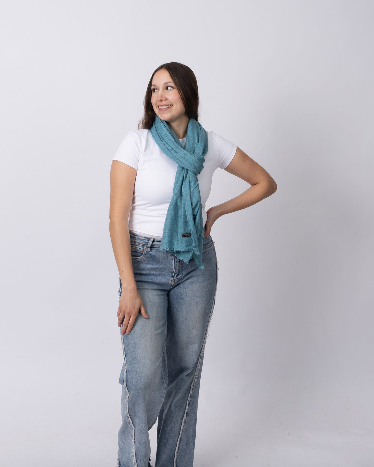 Dusty Teal Cashmere Scarf