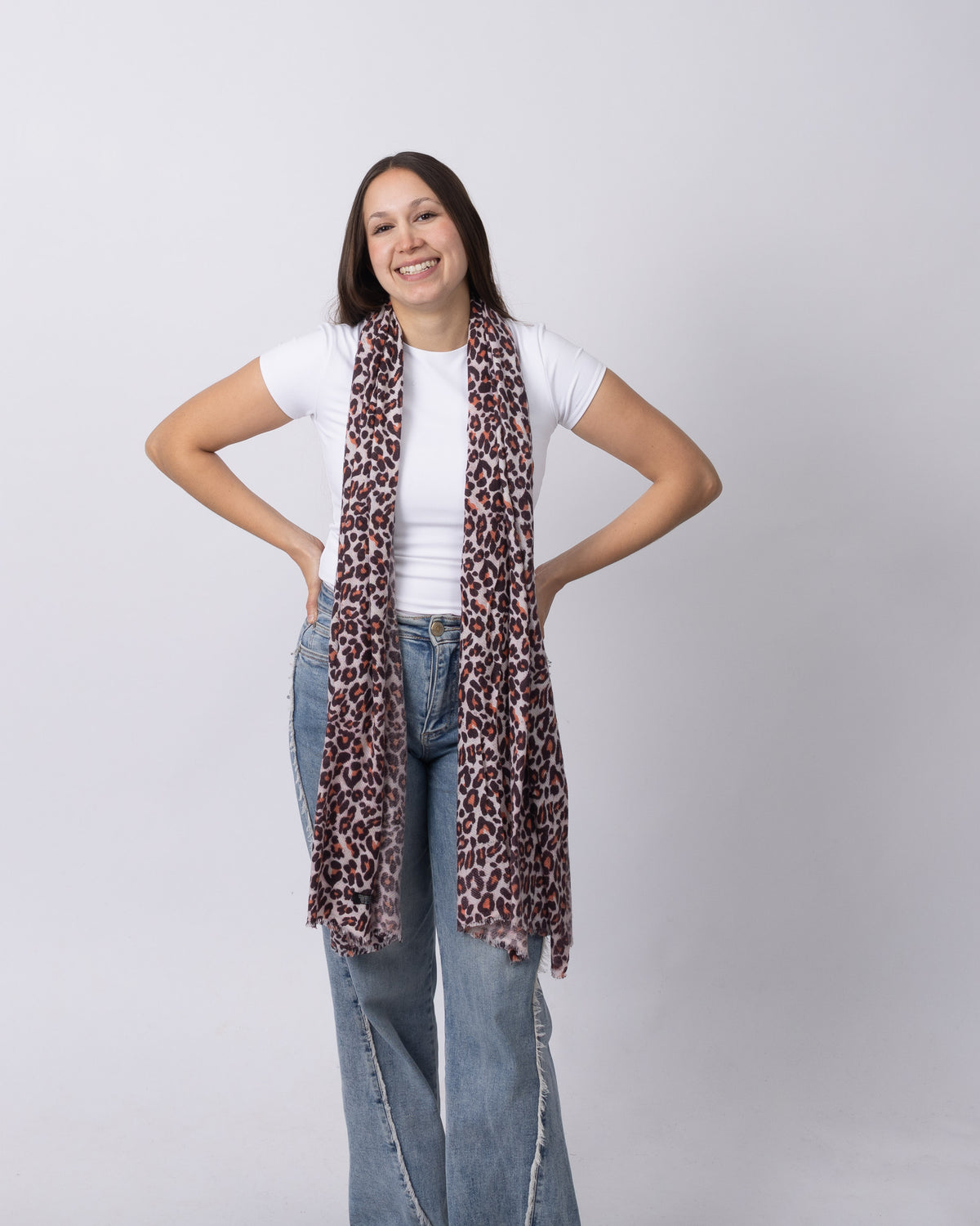 Rosewood Leopard Cashmere Scarf