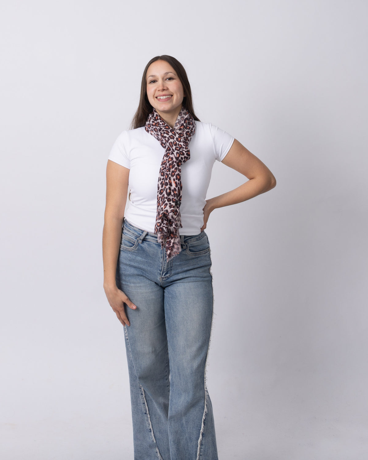 Rosewood Leopard Cashmere Scarf