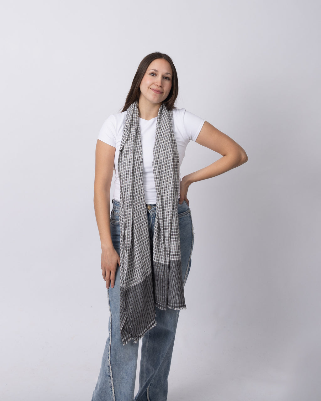 Black & White Stripe Cashmere