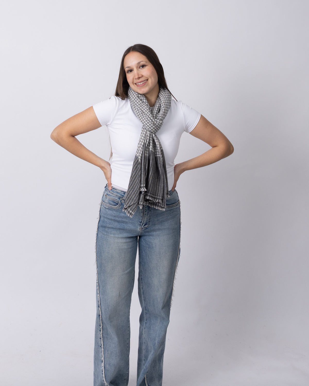 Black & White Stripe Cashmere
