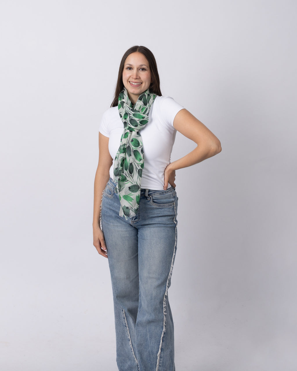 Emerald Tulip Cashmere Scarf