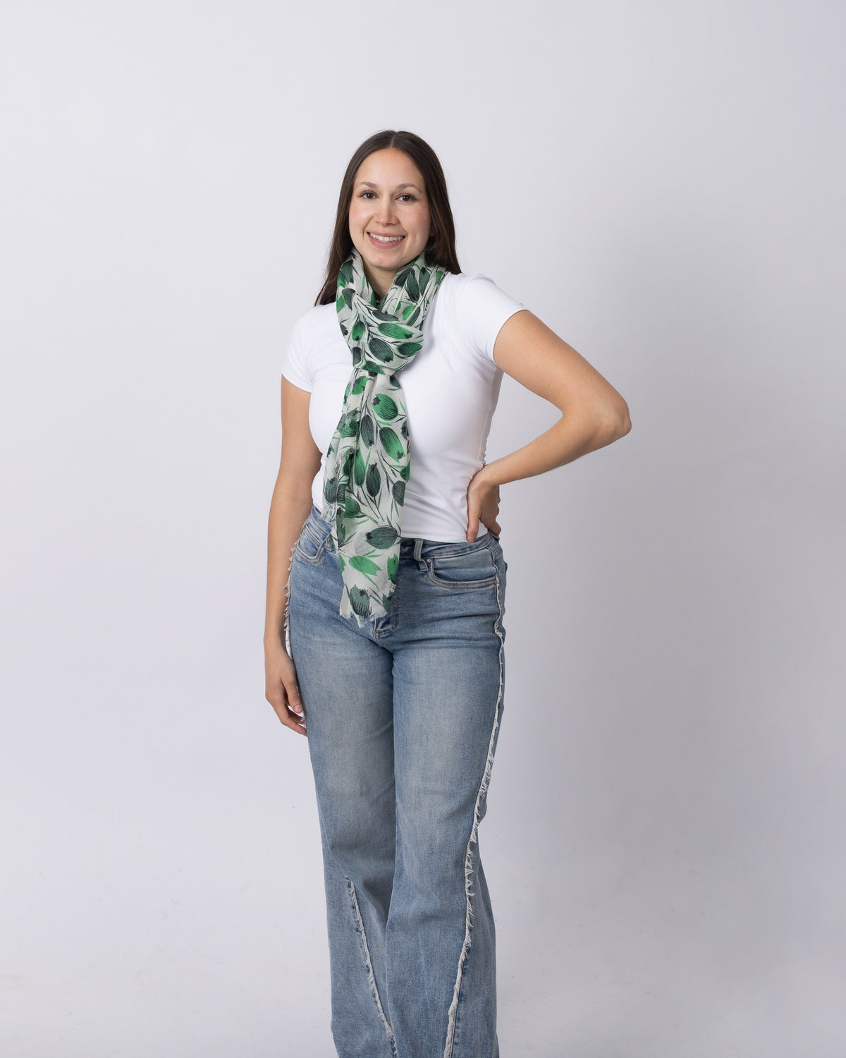 Emerald Tulip Cashmere Scarf