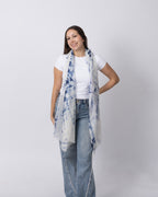 Blue Shibori Cashmere Scarf