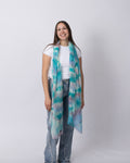 Mira cashmere Scarf- Aqua turquoise