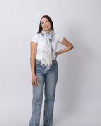Blue Shibori Cashmere Scarf