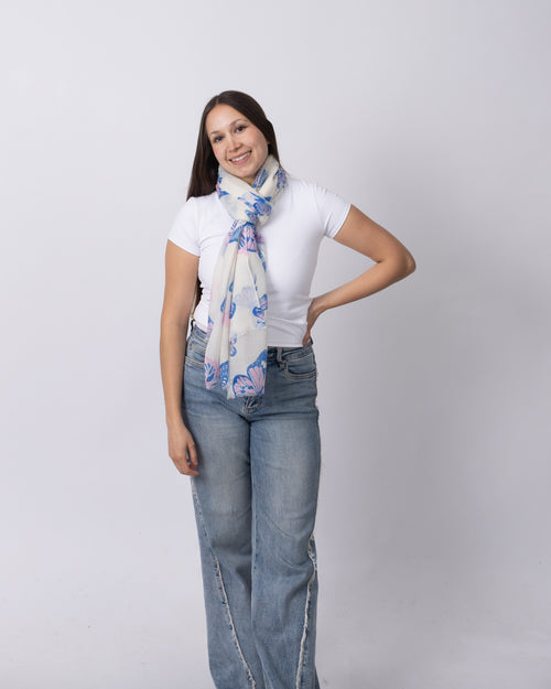 Butterfly Cashmere Scarf- Sapphire