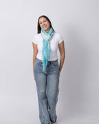 Paisley Cashmere Scarf- Turquoise