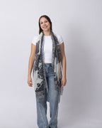Paisley Cashmere Scarf- black