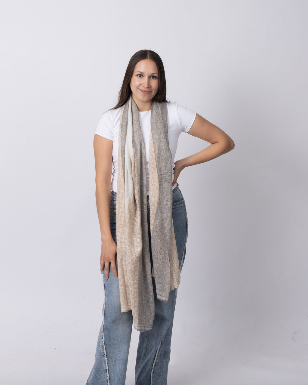 Stone Stripe Cashmere Scarf