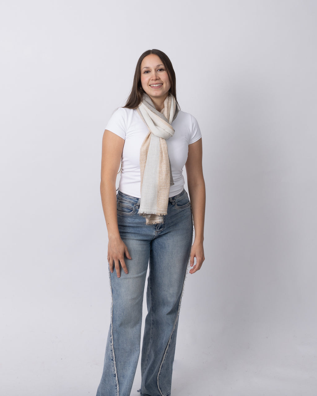 Stone Stripe Cashmere Scarf