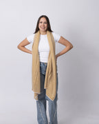 Mustard Herringbone Cashmere Scarf