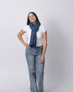 Denim Herrignbone Cashmere