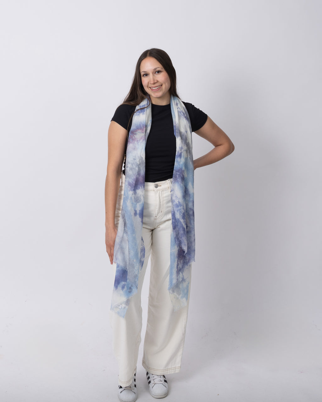 Blue Tie-Dye Cashmere