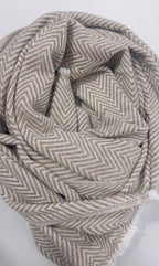Herringbone Cashmere Scarf – 100% Cashmere