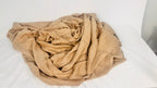 Camel plain cashmere blanket spread to show drape