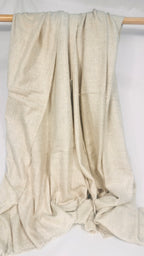 White plain cashmere blanket showing soft folds
