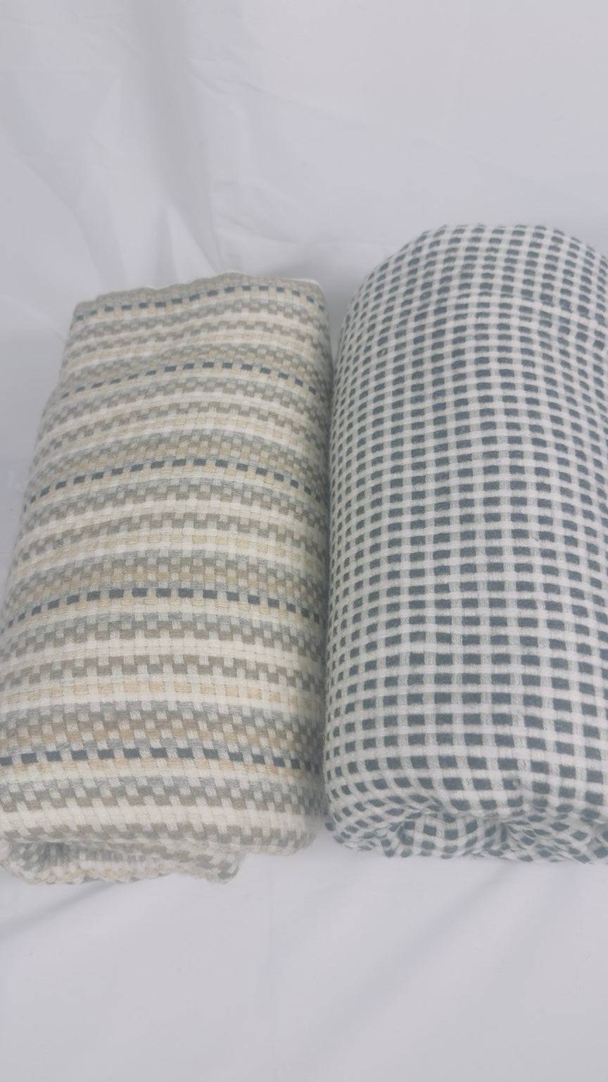 Both check cashmere blanket color variants