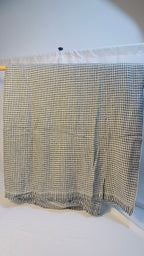 Black and ivory check cashmere blanket full view