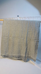 Black and ivory check 100% cashmere blanket by PH Cashmere