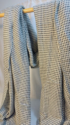 Black and ivory cashmere blanket weave detail