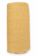 PH Cashmere mustard and cream herringbone cashmere blanket